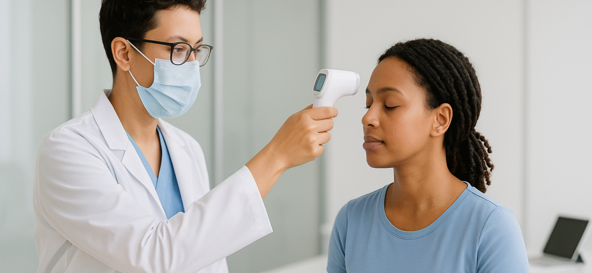 A non-contact medical sensor for measuring the temperature