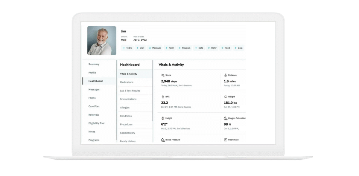 A patient-facing app, Healthfully, that connects with medical sensors and devices
