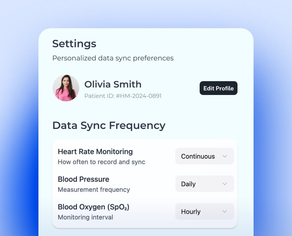 Personalized data sync settings