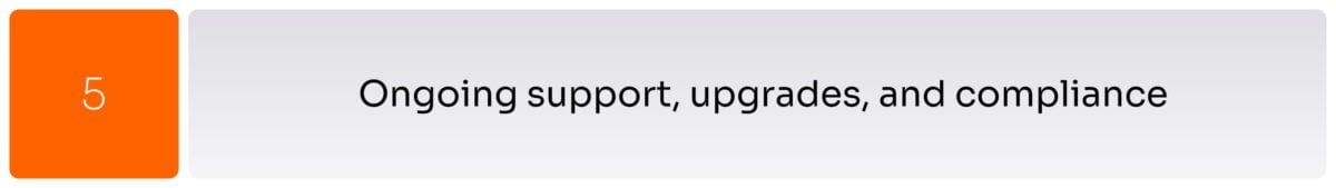 Ongoing support, upgrades, and compliance