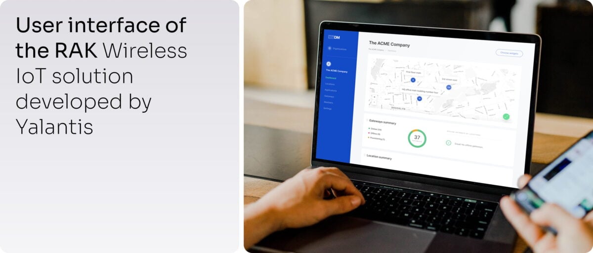 User interfaceof the RAKwireless IoT solution