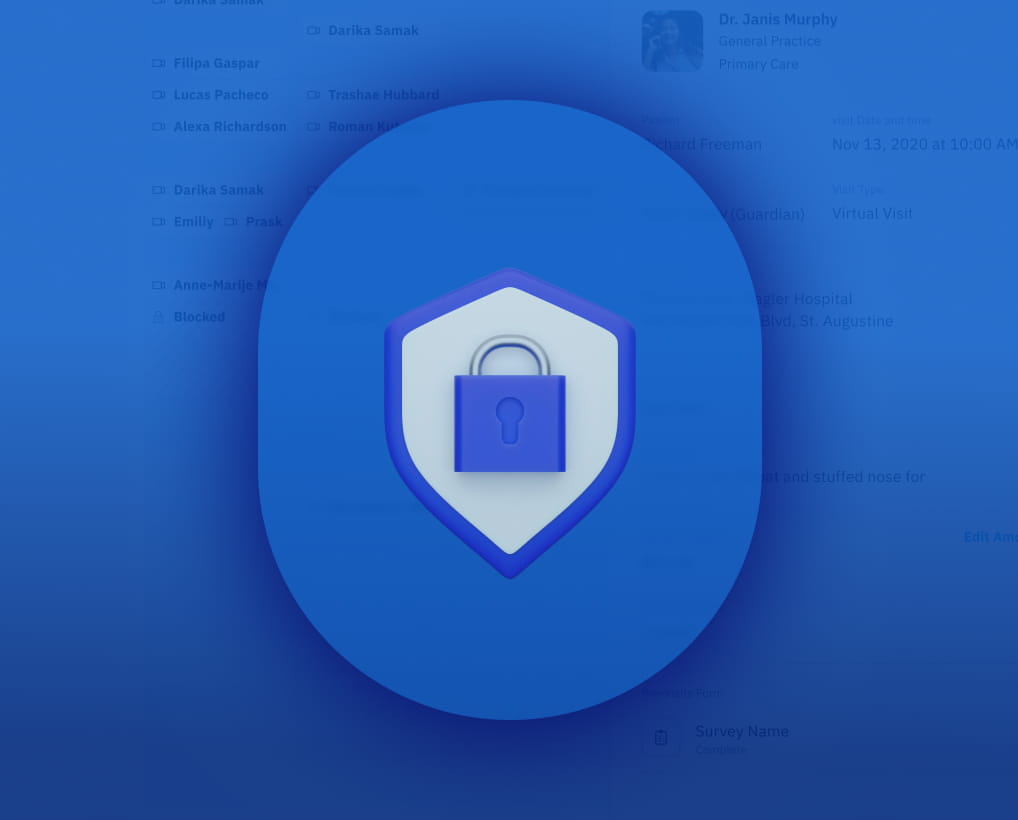 Security and data sharing controls screen