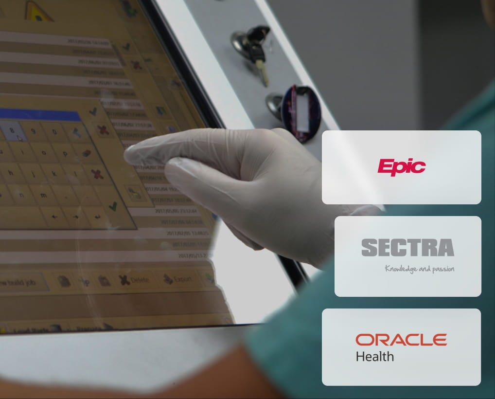 Integration gateway connecting to Epic, Oracle Health, and Sectra