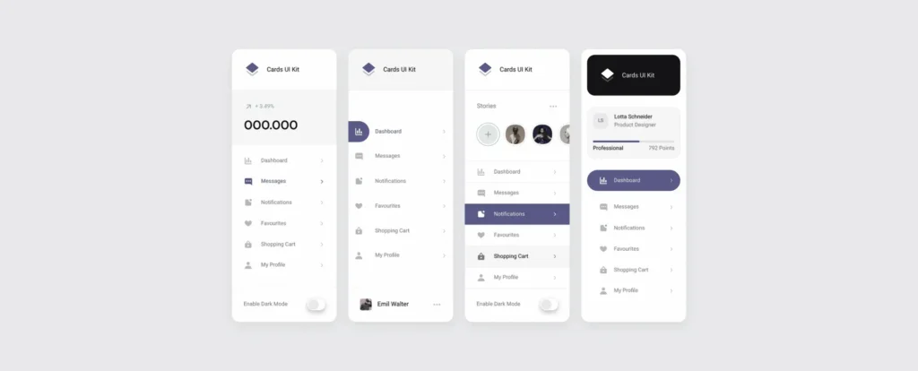 A menu animation for the iOS platform