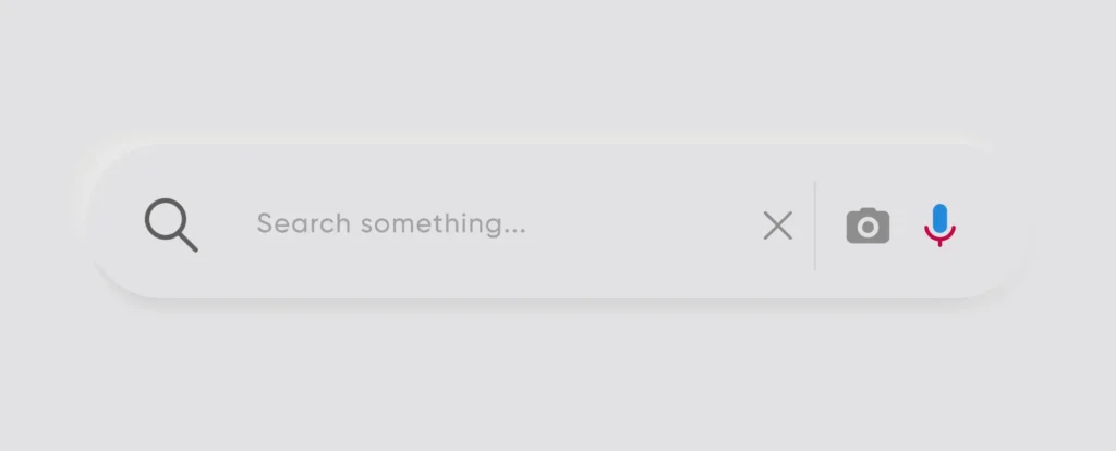 A search bar animation on iOS and Android