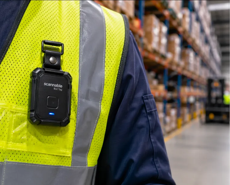 Wearable tag on hi-vis vest