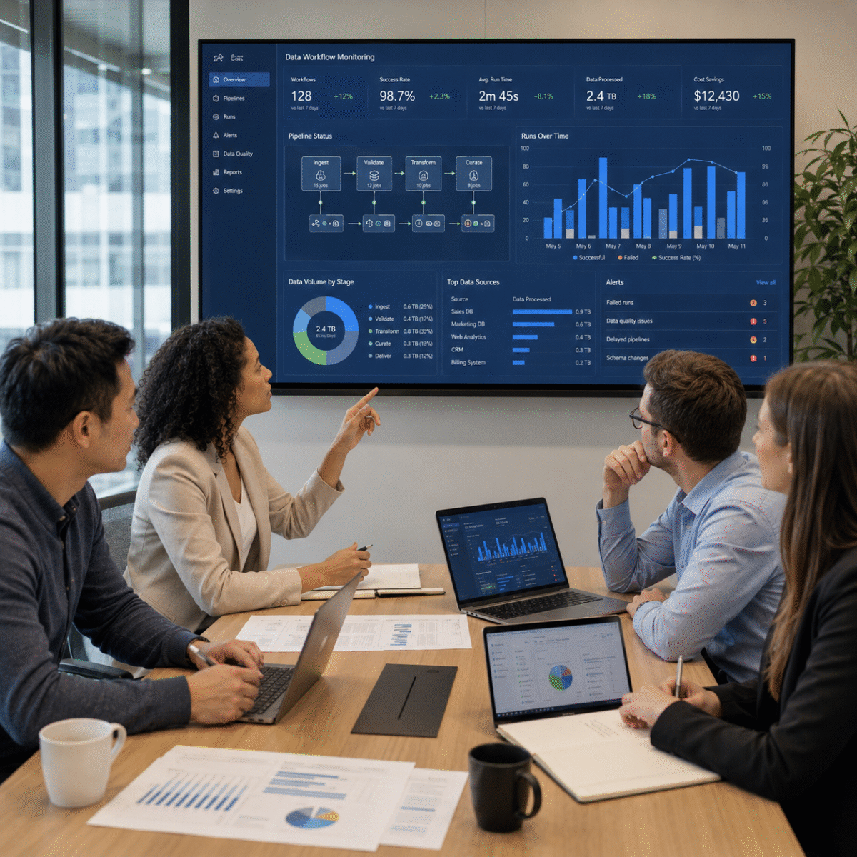 Phase 2. Verbesserung der Berichterstellung durch die Optimierung der Datenflussüberwachung und -verwaltung